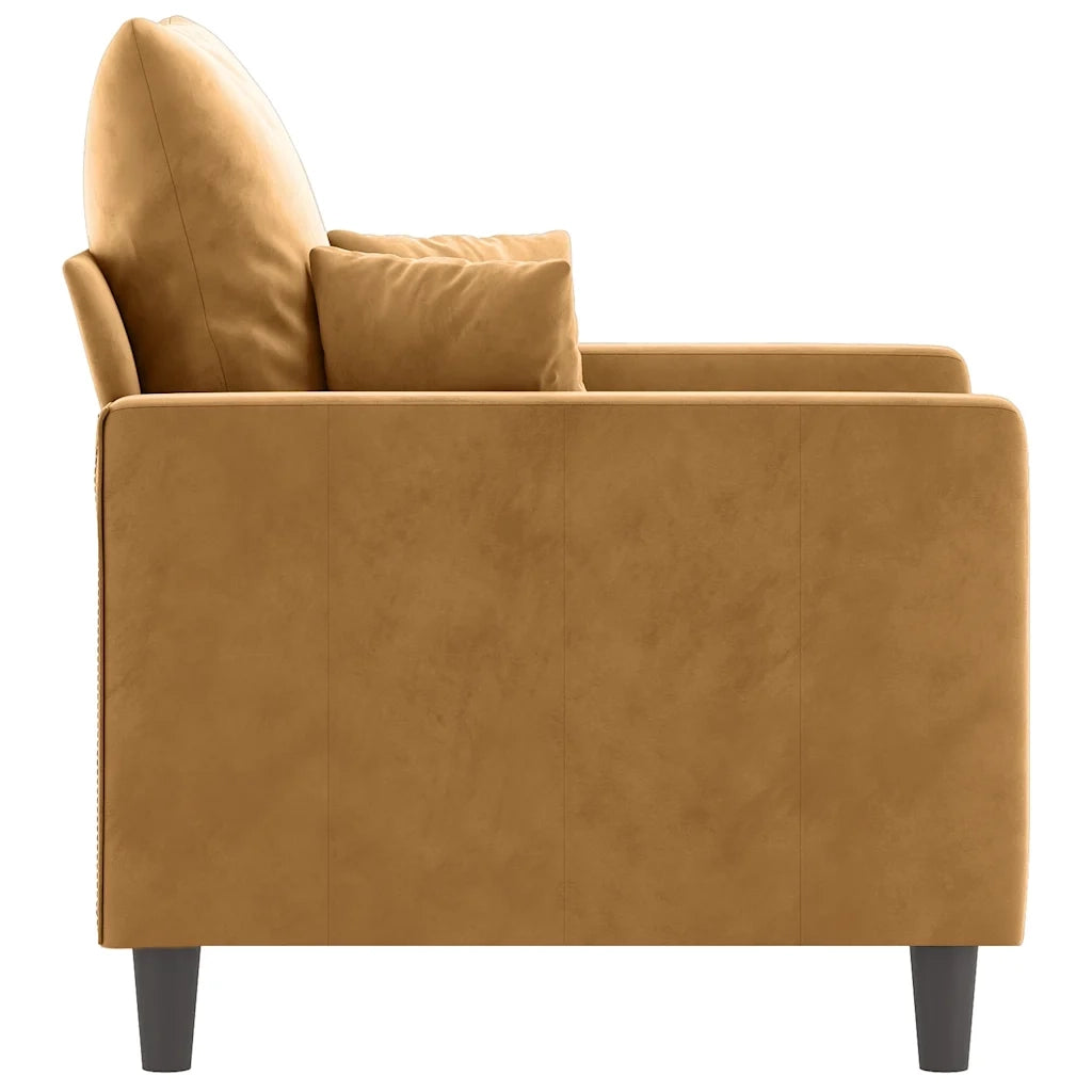 Fauteuil Marron 60 cm Velours