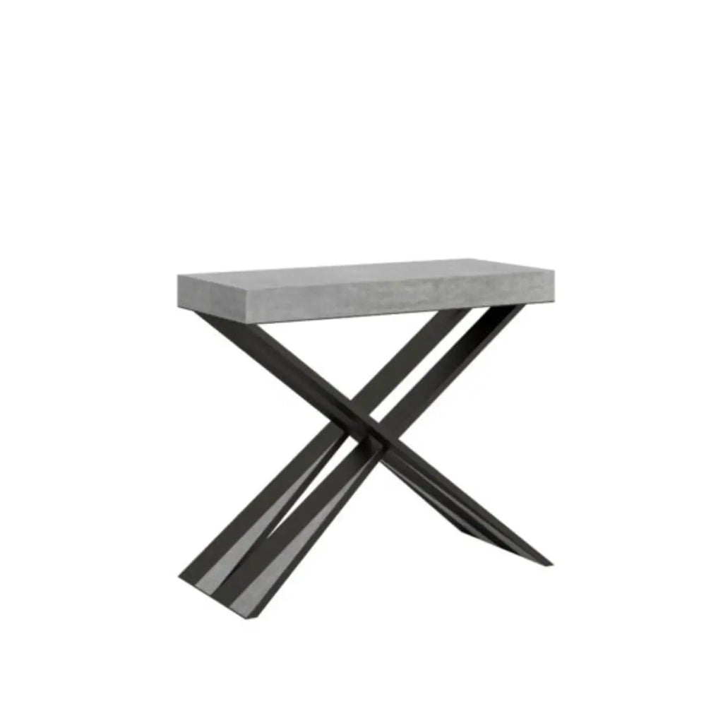 Consolle allungabile 90x40/196 cm Diago Small cemento gambe antracite