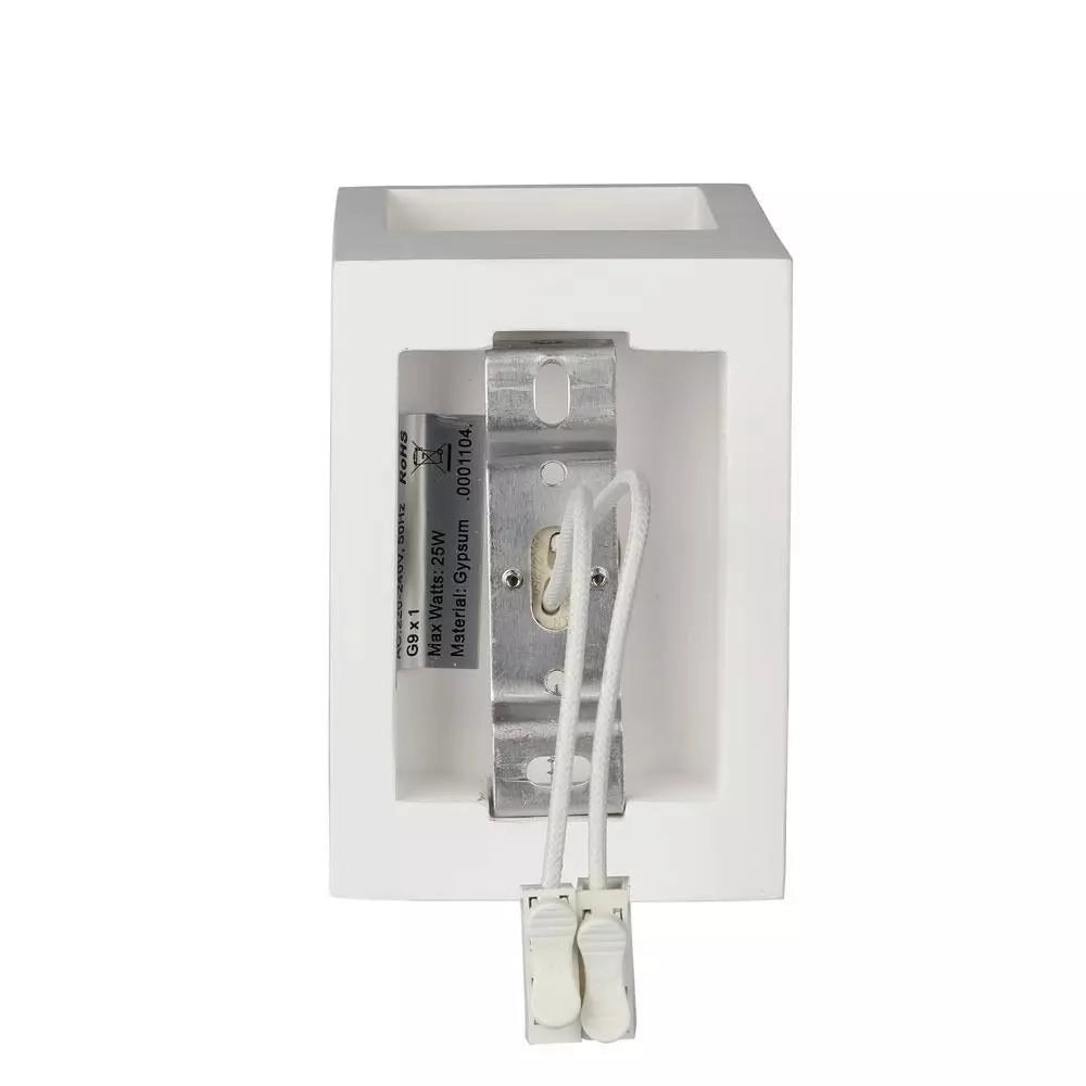 Applique quadrata in gesso bianca G9 V-TAC VT-858SQ IP20