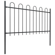 Recinzione da Giardino | Recinzione da cortile con Parte Superiore ad Anello in Acciaio 1248x100 cm Nero