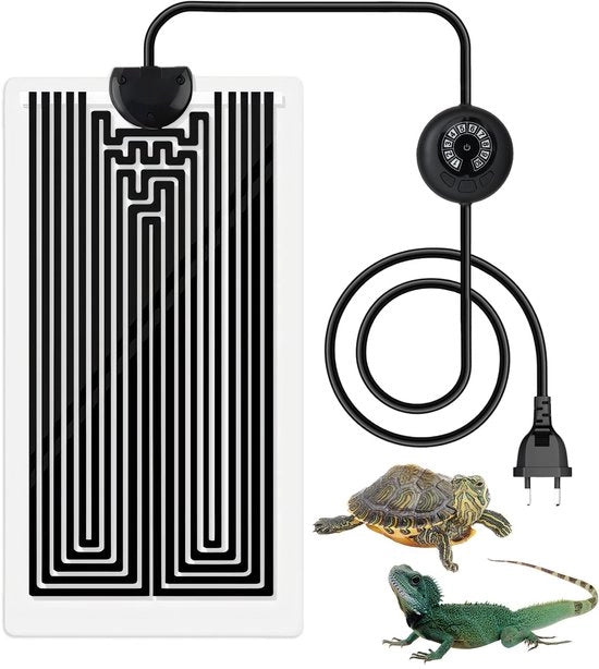 Matrice di riscaldamento per terrario 14 W con regolazione di temperatura, cuscino di riscaldamento per rettili, cuscino di riscaldamento per serpenti, lucertole, gechi, tartarughe, regolabile