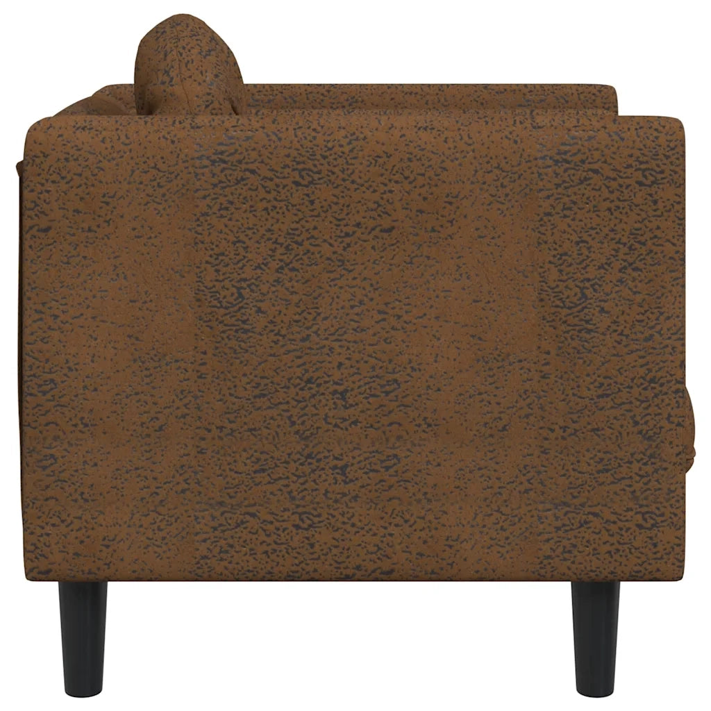 Poltrona | Sedia Relax con Cuscino Marrone in Similpelle Scamosciata