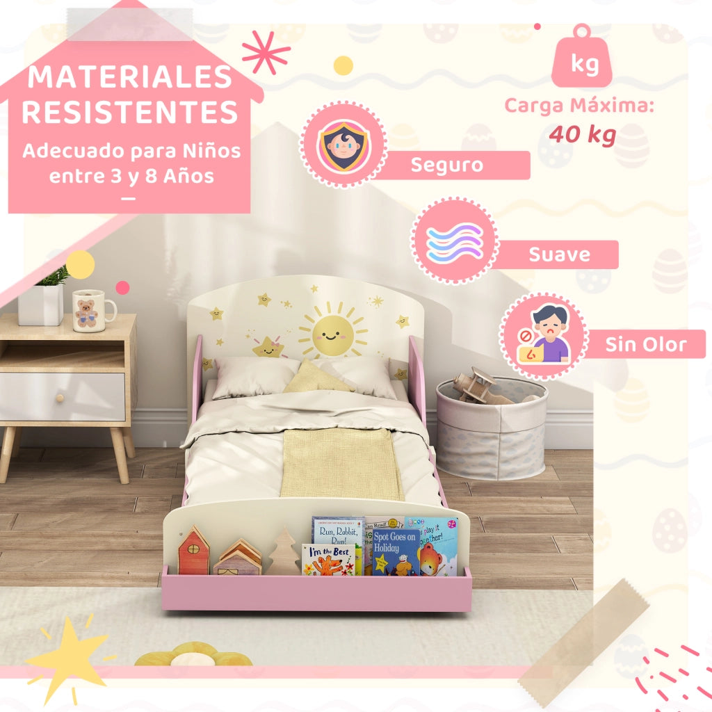 Letto a soppalco con cassetti ¨C Minimal ¨C 70x140 cm rosa legno