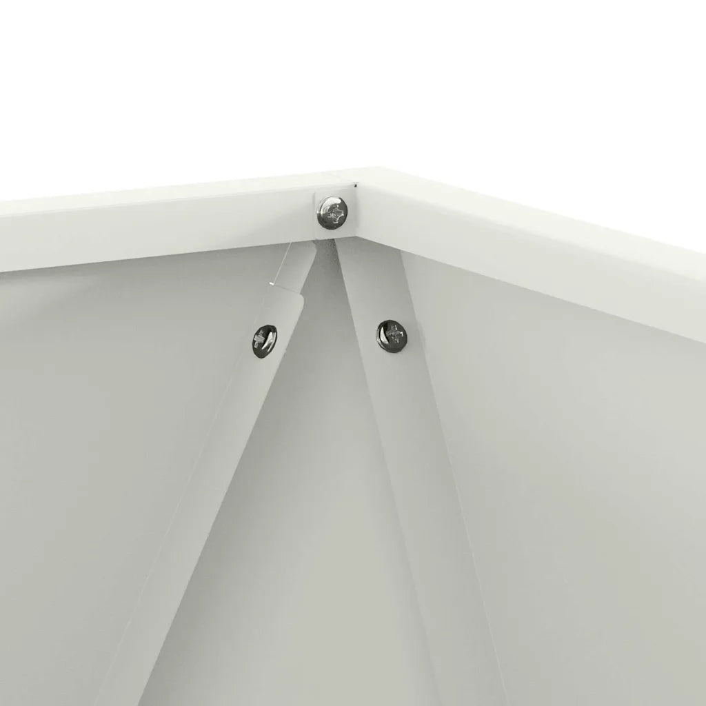 Fioriera 2 pcs Bianco 50 x 50 x 50 cm Acciaio 883839