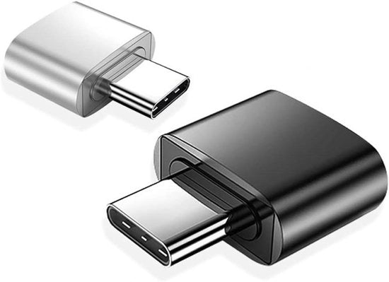 Adattore USB C a USB (2 pezzi) per MacBook Pro, smartphone e tablet - nero e argento
