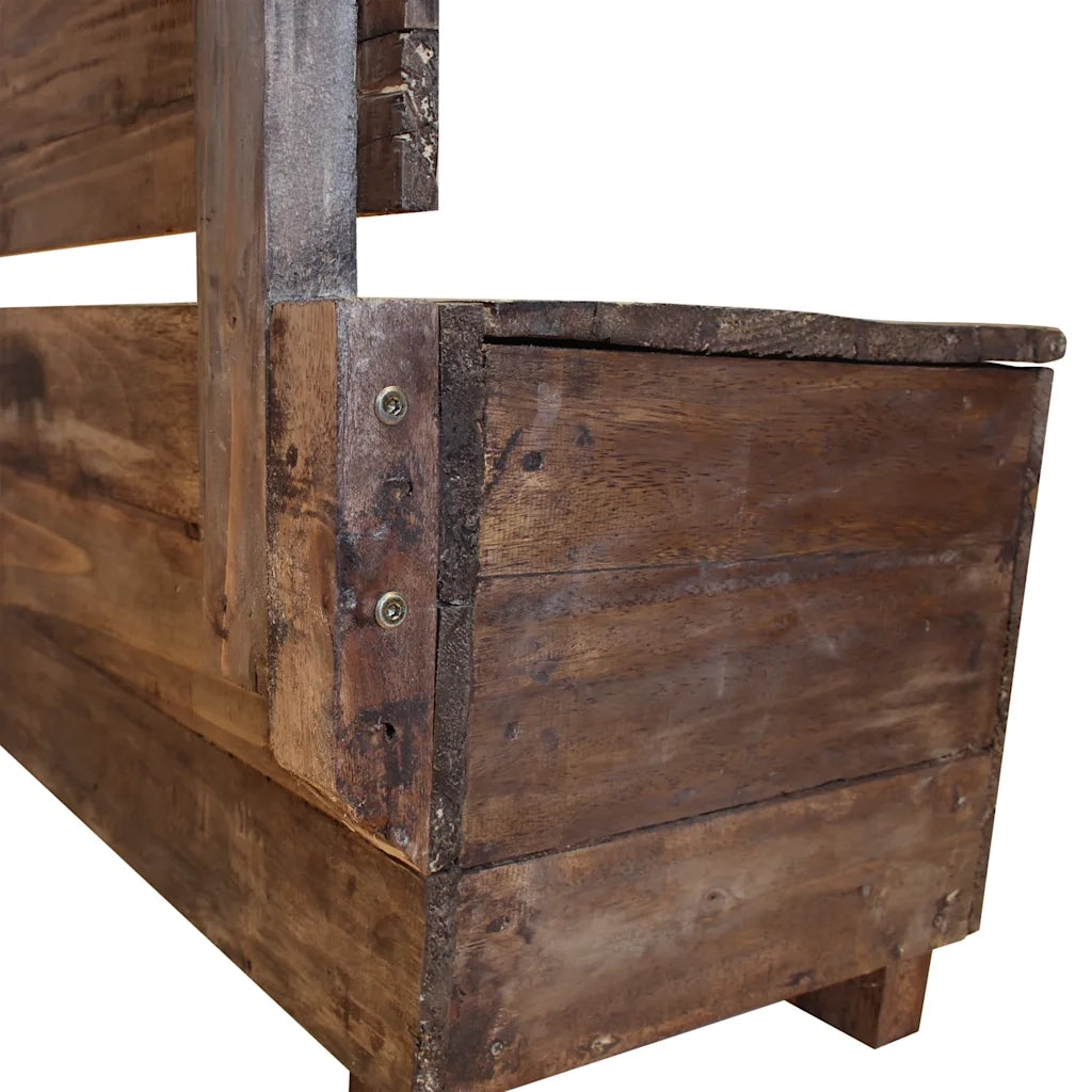 Panca-Sgabello in Legno Massello di Mogano 86x40x60 cm