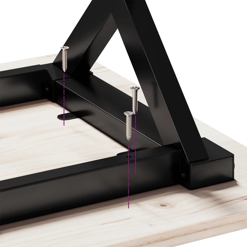 Tavolo da Pranzo Telaio a X 180x90x75,5 cm Legno Pino e Acciaio 3282766