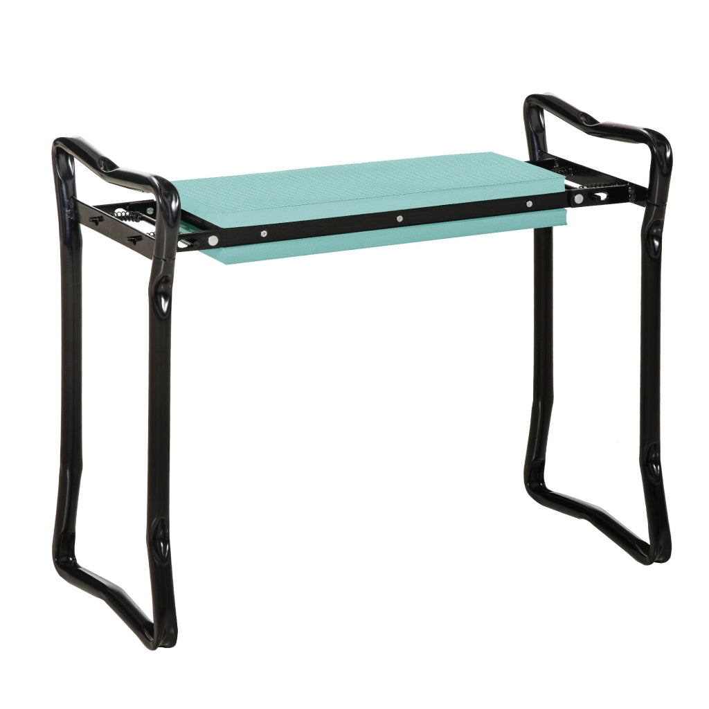Panca inginocchiatoio da giardinaggio pieghevole - in acciaio - nero - 58 × 28 × 49 cm