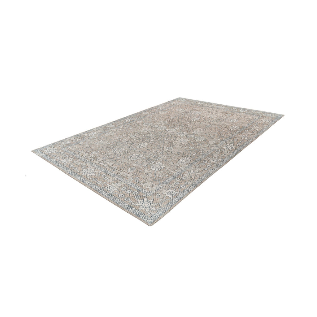 Tappeto vintage Perry Khaki e Beige in misto cotone