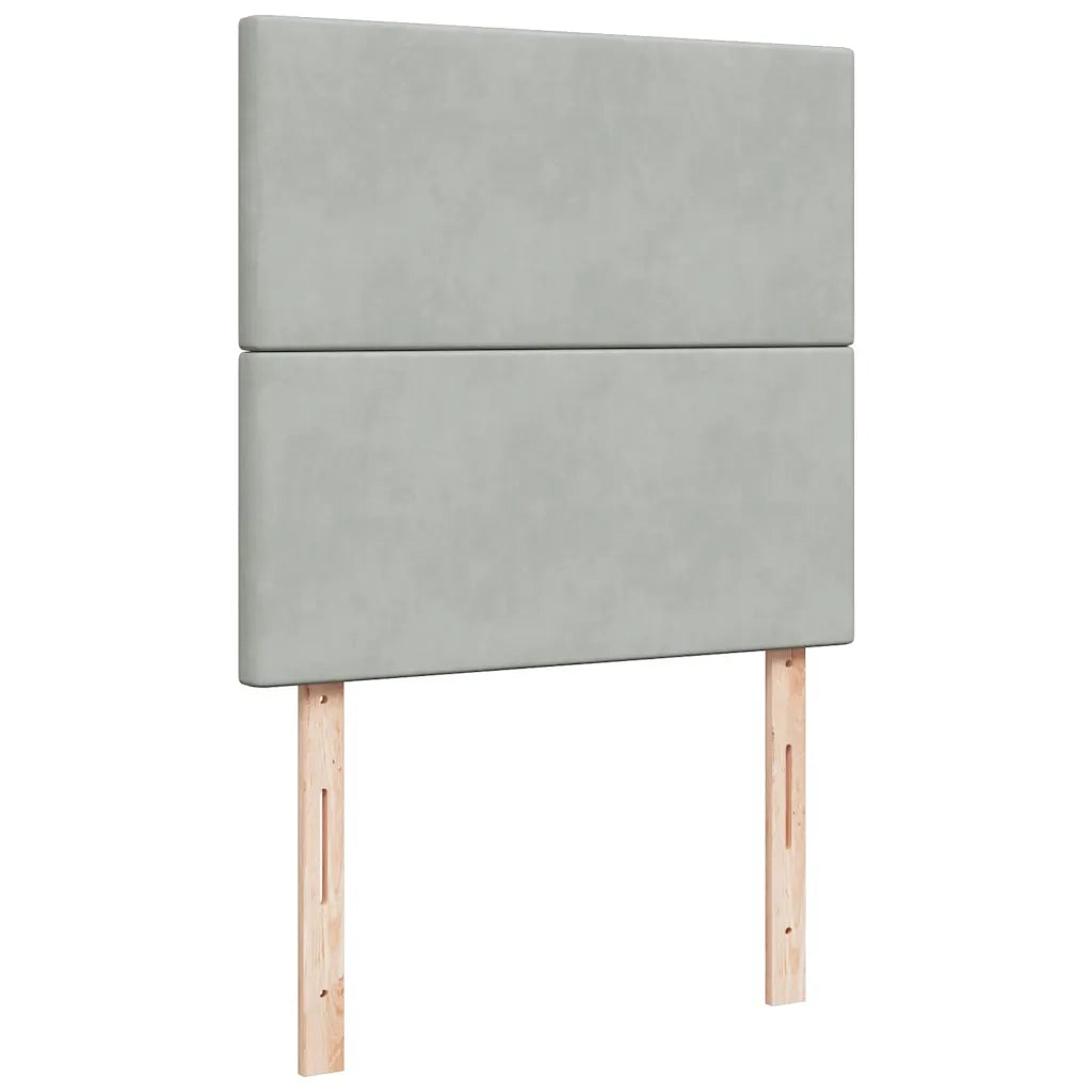 Giroletto a Molle con Materasso Grigio Chiaro 100x200cm Velluto