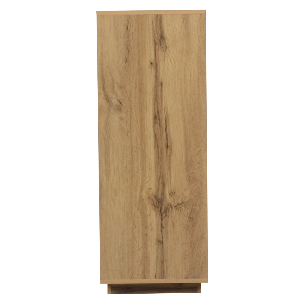 Scarpiera per ingresso con 3 vani aperti e 2 scomparti a ribalta in MDF naturale e nero 120 ¡Á 32 ¡Á 84.5 cm