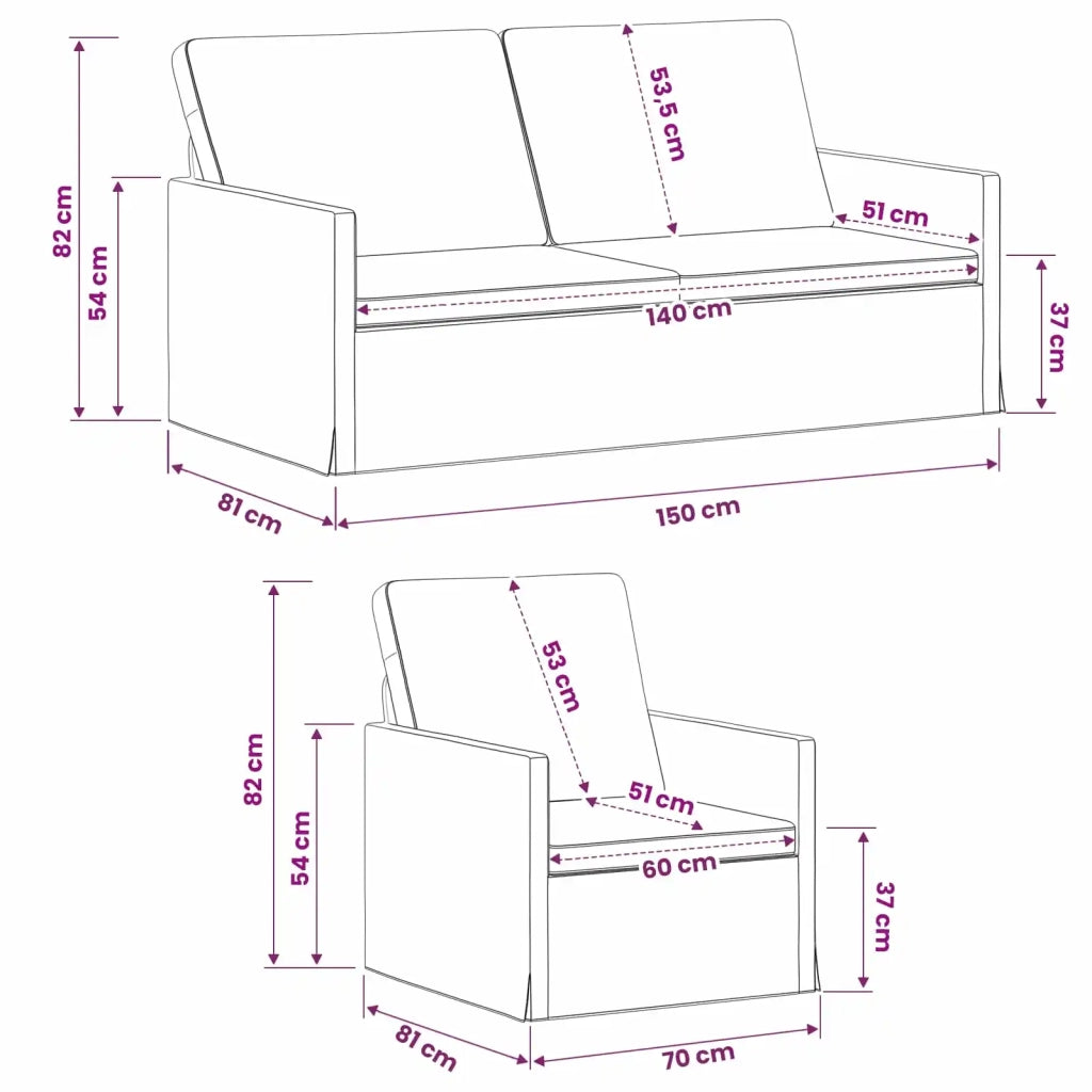 Set di divani 2 pcs Blu Polizia Velluto (V) 3433215