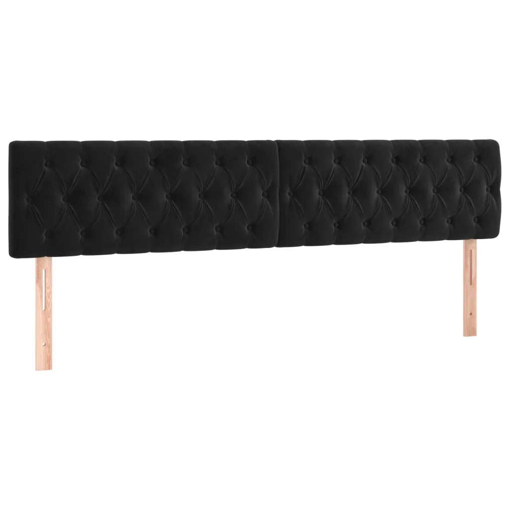 Testiera | Testata Nera 180x7x78/88 cm in Velluto