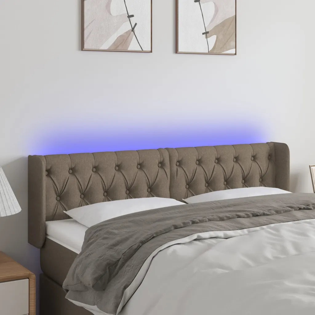 Testiera | Testata a LED Tortora 163x16x78/88 cm in Tessuto