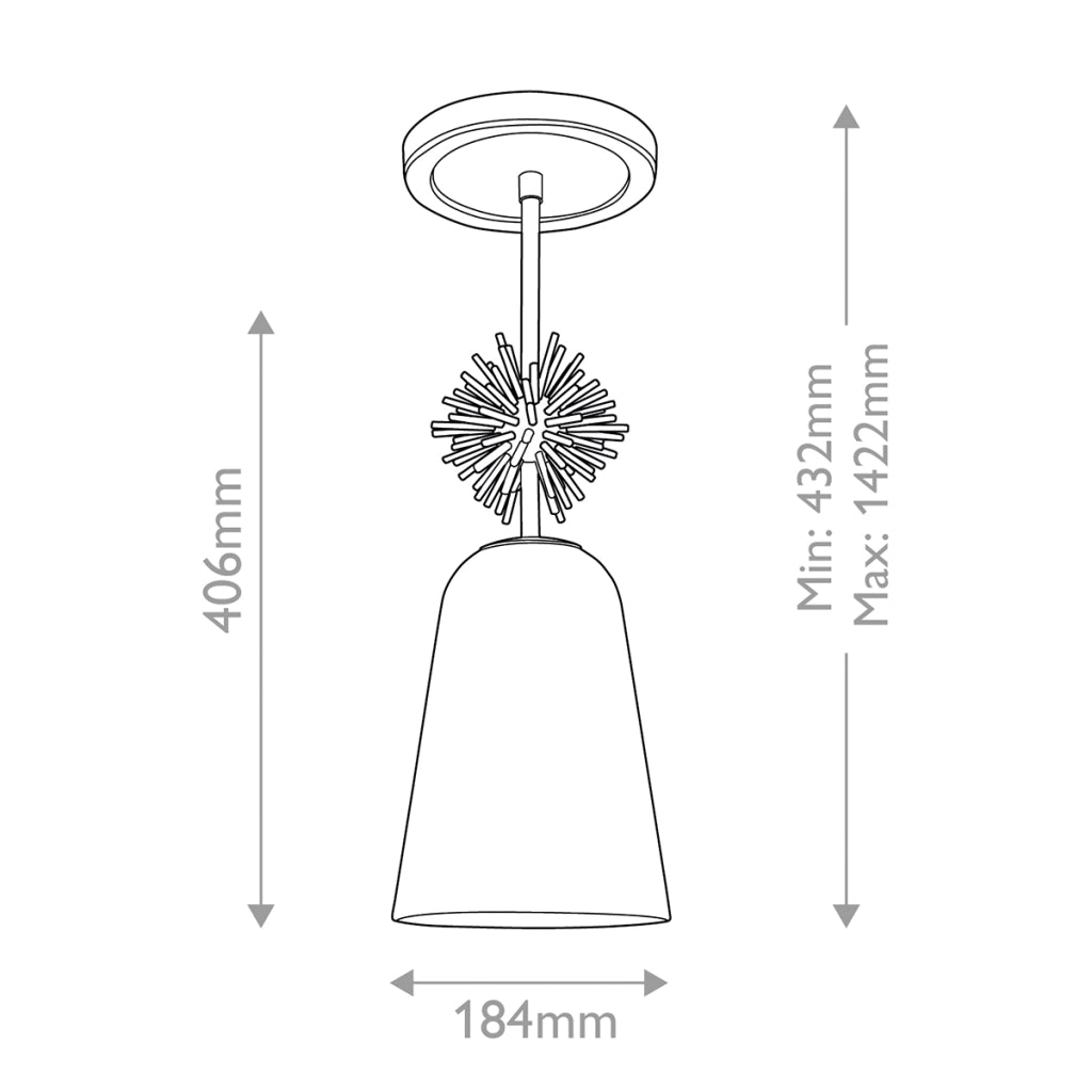 Lampada a sospensione ottone vetro opale E27 Elstead