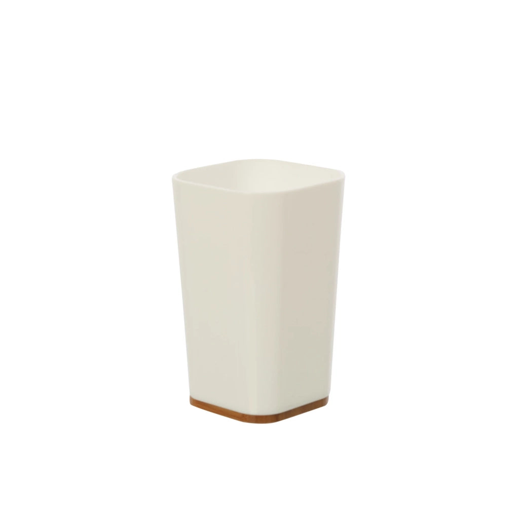 Portaspazzolino bianco effetto legno | Bamboo