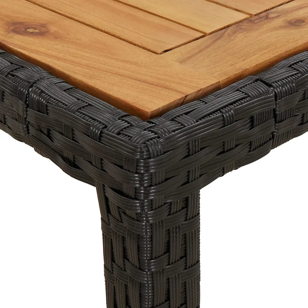Set da Pranzo da Giardino 5 pz Nero con Cuscini in Polyrattan 3187398