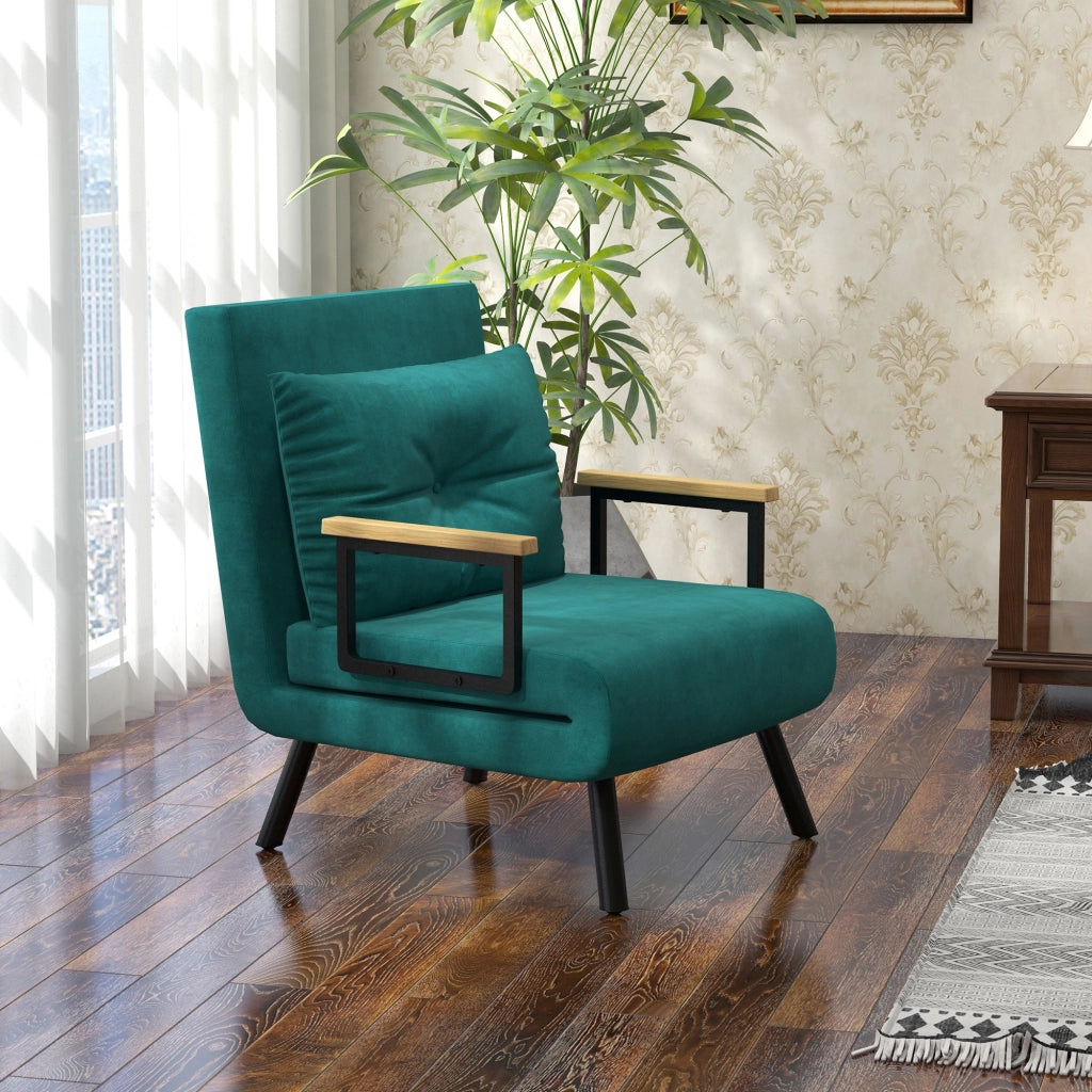 Letto Singolo Pieghevole Convertibile 3 in 1 ¨C Minimal ¨C Verde 63x73x81 cm