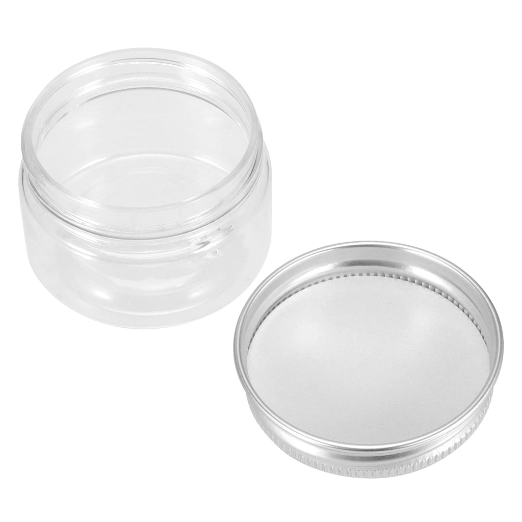 60 contenitori di plastica trasparente con coperchio a vite in alluminio, capacità 30 ml