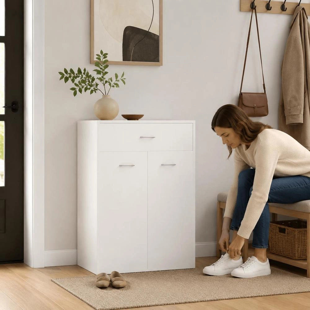 Shoe Cabinet White 60x35x84 Cm Wood-based Material