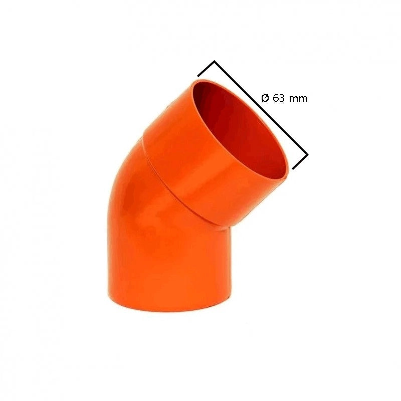 Curva 45° in pvc : Colore - Arancio, Diametro - 63