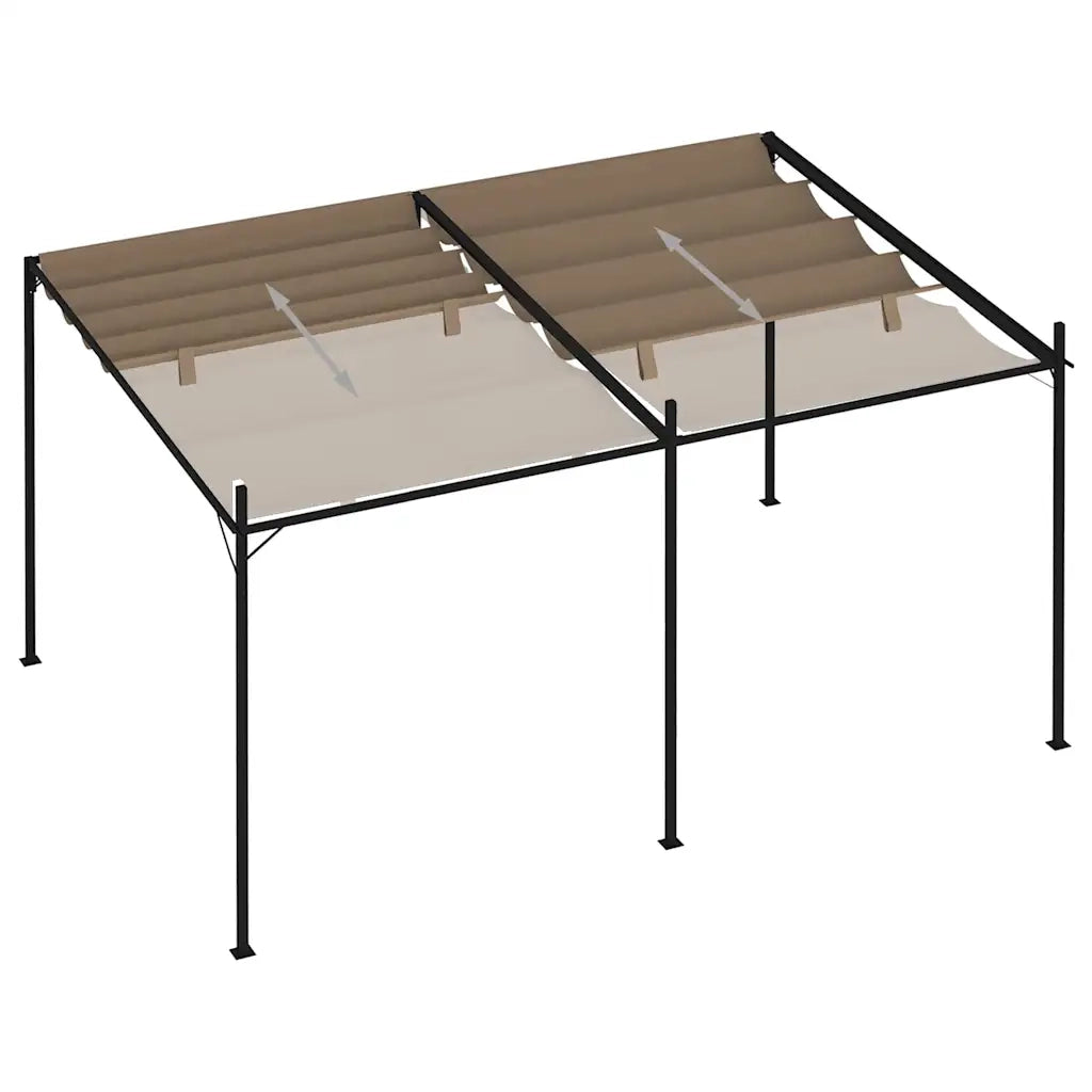 Gazebo con Tetto Retrattile 400x300x233 cm Grigio Talpa 313630