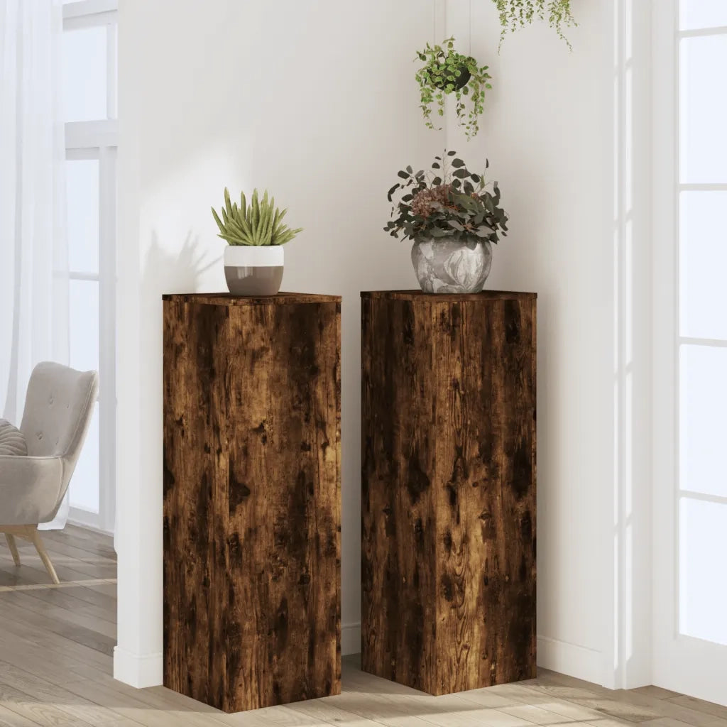 Supporti per piante | Sostegno per piante 2 pz Rovere 33x33x100 cm Legno Multistrato