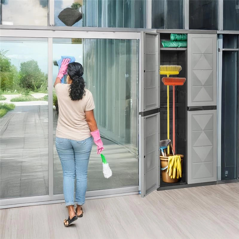 ARMADIO BASIC LINE CON 1 PORTA SCOPE E 3 RIPIANI REGOLABILI - DARK GREY DIMENSIONE 65X37X165