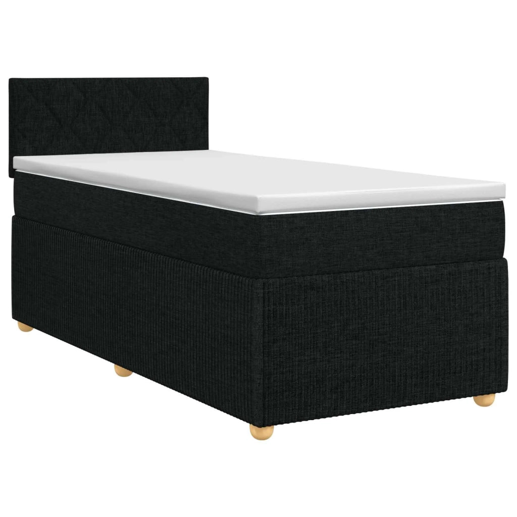 Letto box spring con materasso Nero 100 x 200 cm Tessuto 3451407