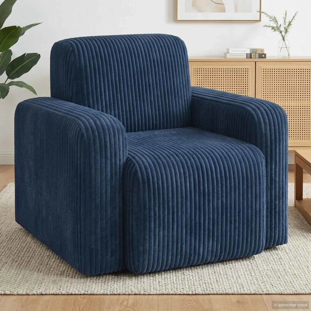 Poltrona-Divano Sedia Blu navy corduroy