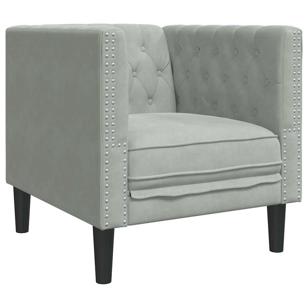 Divano Grigio chiaro 74,5 x 71 x 70,5 cm Velluto