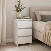 White Bedside Table 40x35x62.5 Cm, Engineered Wood