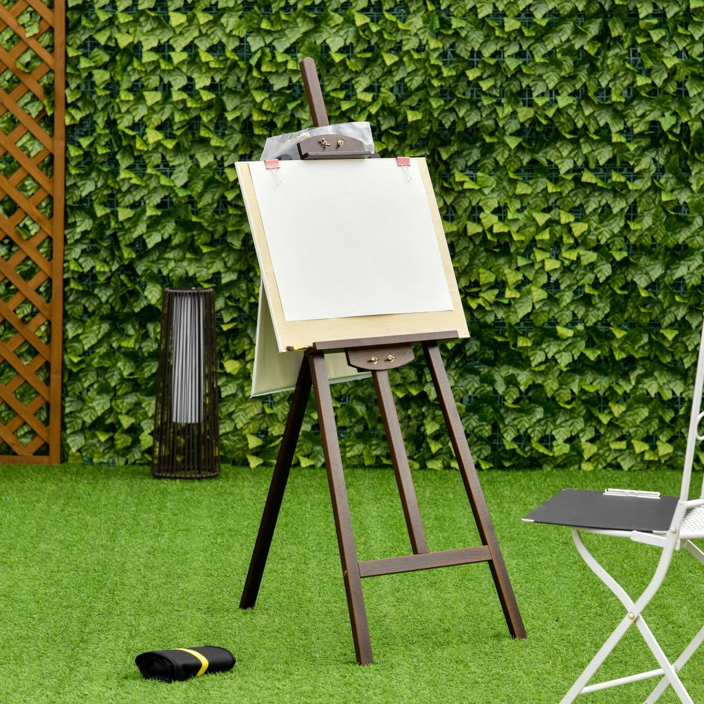 Cavalletto Treppiede da Pittura 51,5x71,5x134,5 cm in Legno di Pino Marrone