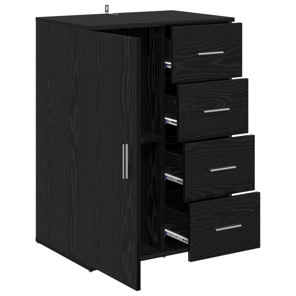 Credenza | Madia | Buffet da pranzo | Armadio da pranzo Rovere Nero 59 x 39 x 80 cm Legno multistrato