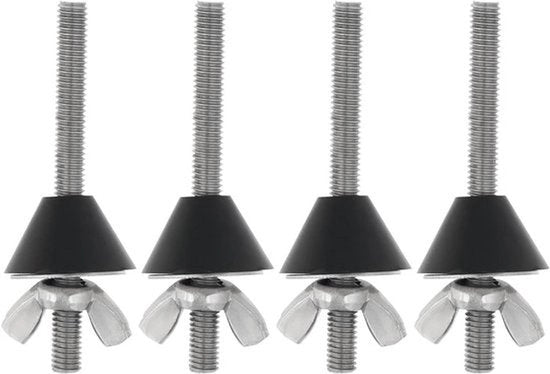 Set di sostituzione per toilette - Protezione per toilette di riparazione - Acciaio inossidabile - Sostituzione di cardano - Antiscivolo - Set da 4 pezzi - Adatto a tutti i water - Bianco