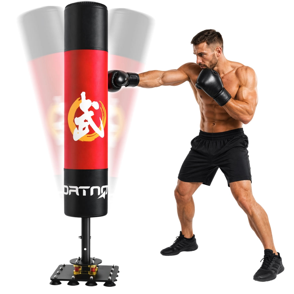 Sacco da boxe da terra autoportante 156 cm con 12 ventose e sistema di assorbimento urti, robusto e pratico per casa
