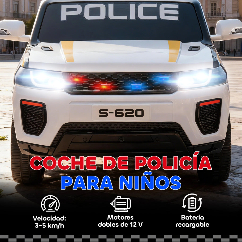 Auto Polizia Bambini Telecomando ¨C Zephmum ¨C Bianco