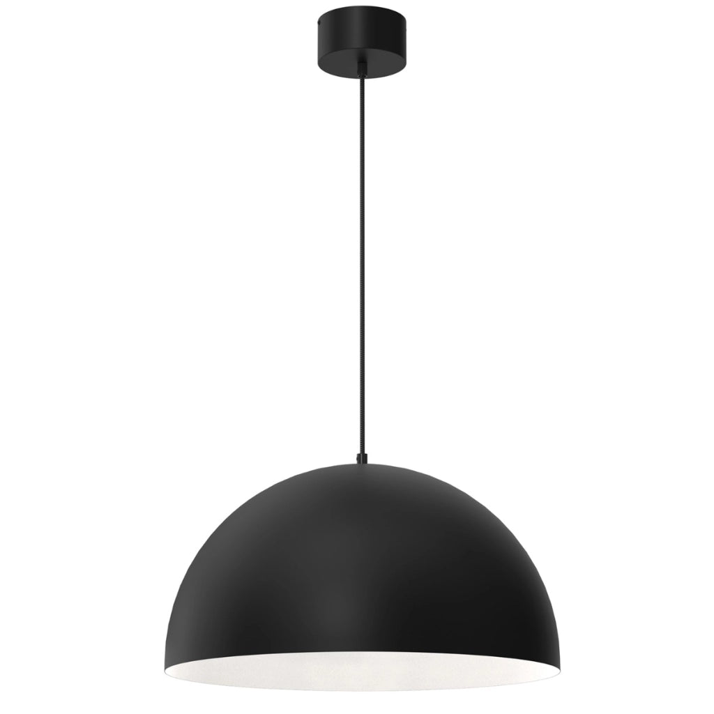 Lampada a sospensione nera Ø50 interno bianco E27 15W