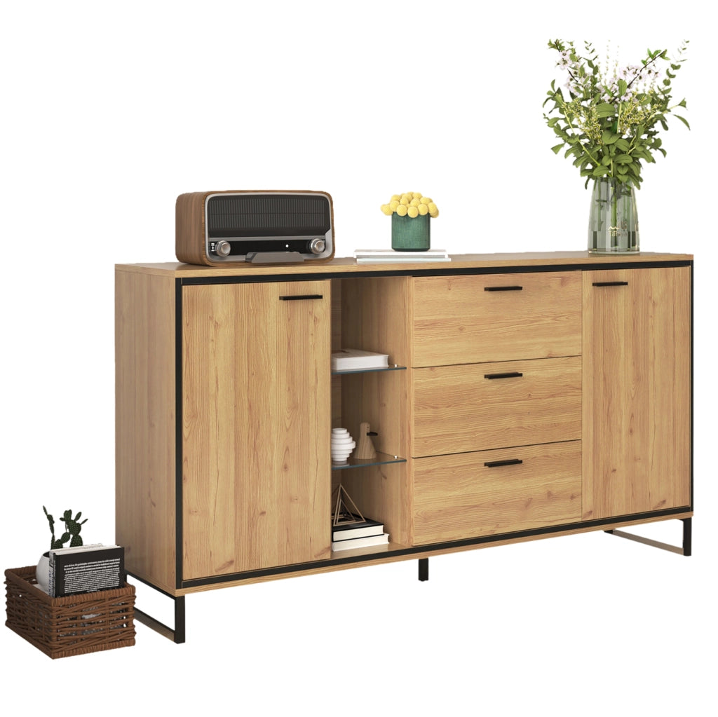 Credenza moderna con LED e ampio spazio contenitivo