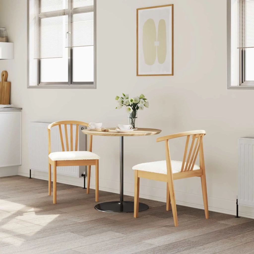 Sedia da pranzo 2 pcs Naturale e Bianco