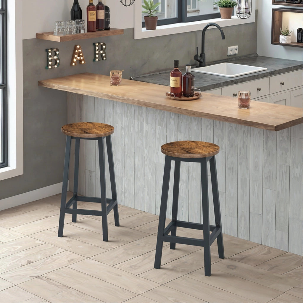 Sgabello da bar industriale Wood & Steel
