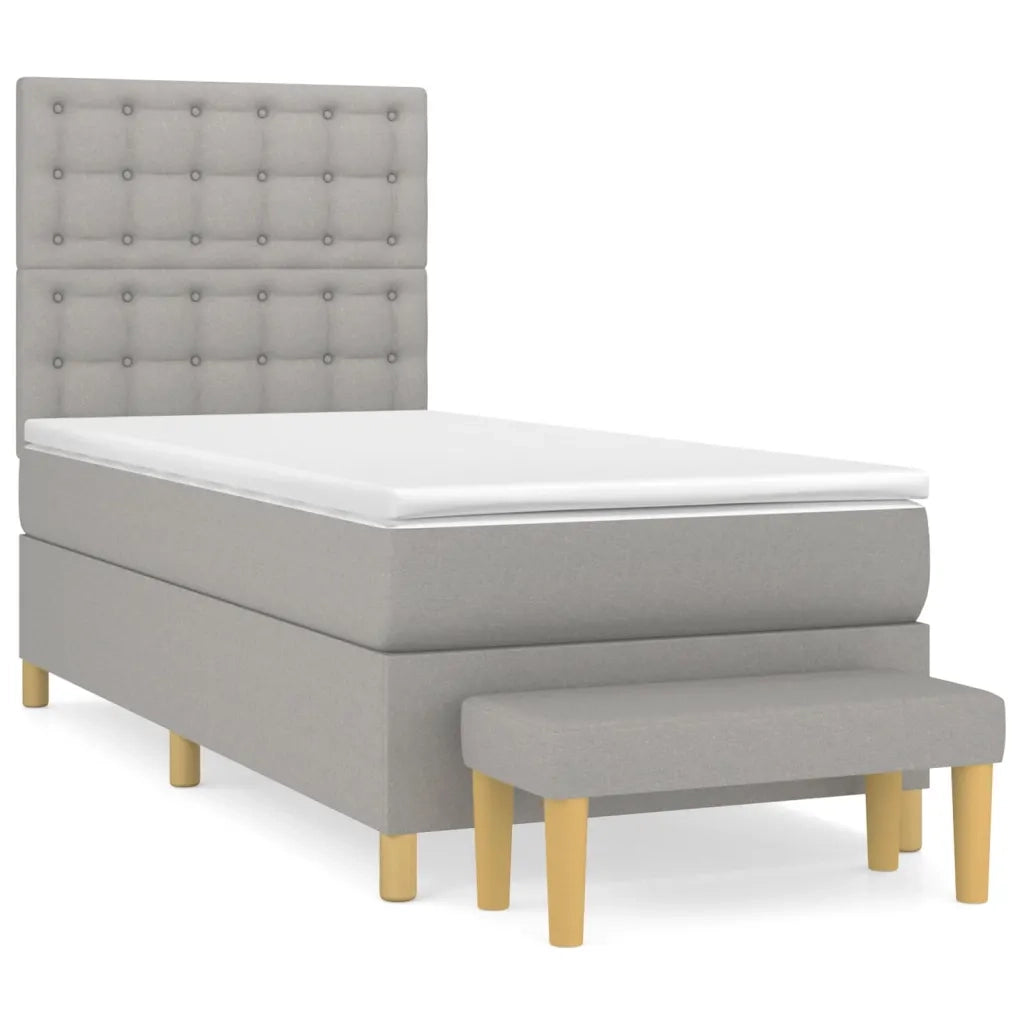Giroletto a Molle con Materasso Grigio Chiaro 90x190 cm Tessuto 3137437