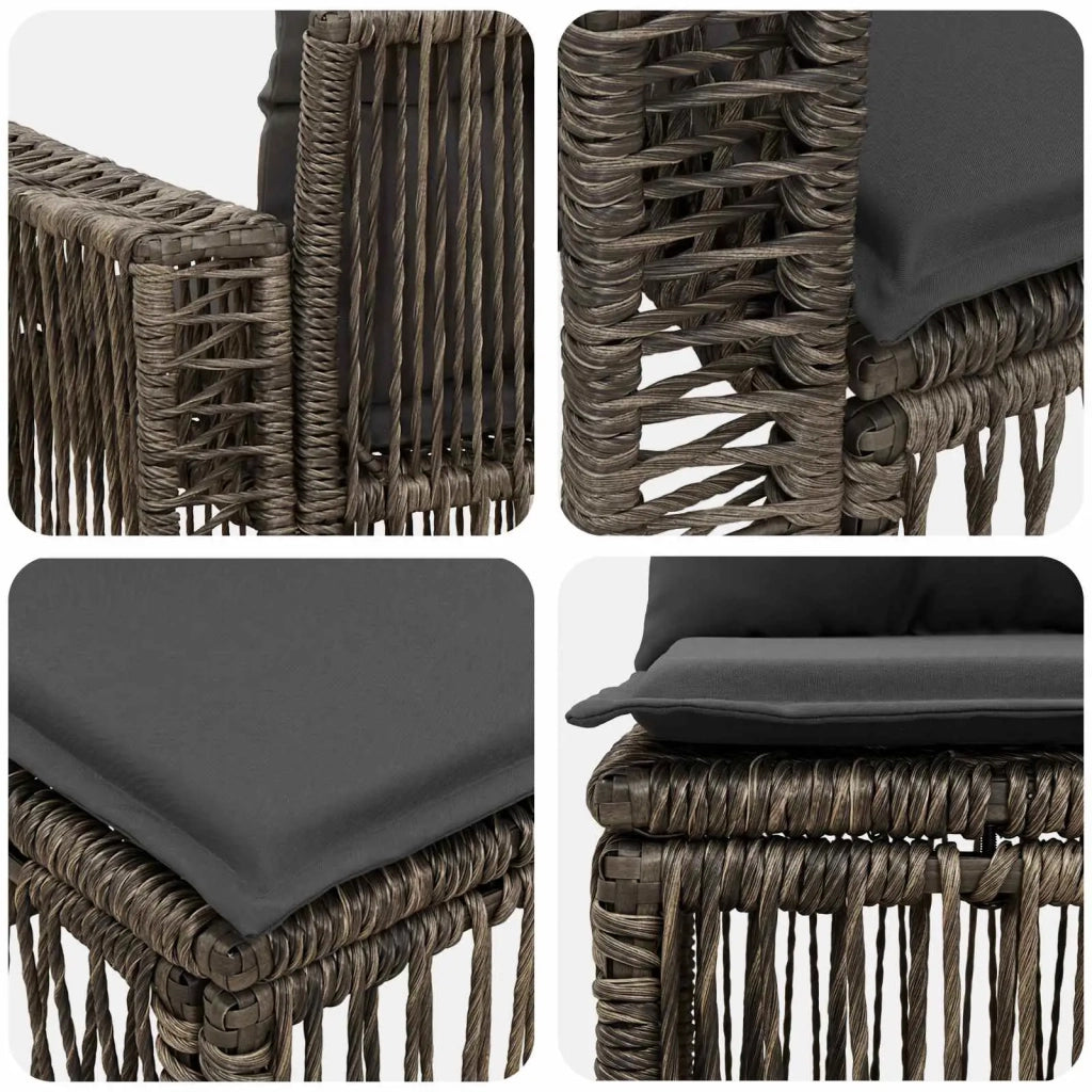 Set Divano da Giardino 6 pz Grigio e Grigio Scuro polyrattan 3435128