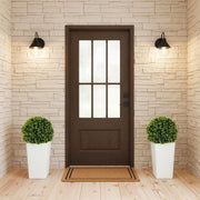 Piante artificiali 2 pezzi con sfere di fogliame in plastica resistente ai raggi UV verdi Ø 32 × 65 cm con vaso