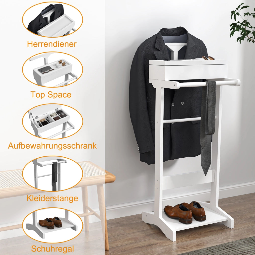 Appendiabiti portatile con organizer contenitore a scomparti - Bianco