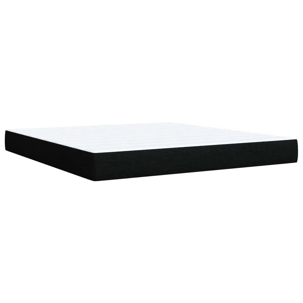 Letto Box Spring LED con Materasso Nero 140 x 200 cm Tessuto 3455883