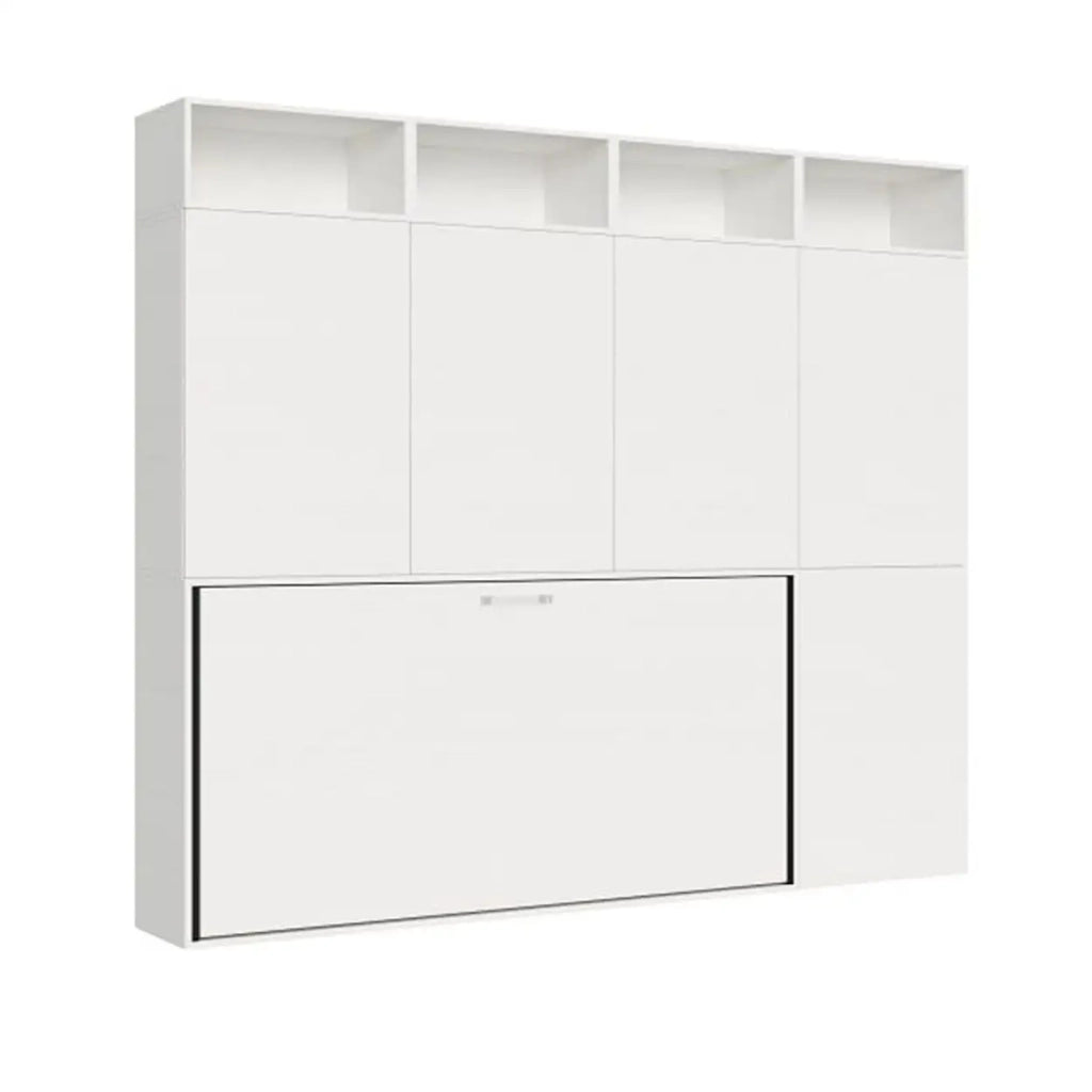 Letto singolo a scomparsa Kando comp.A con materasso bianco frassino