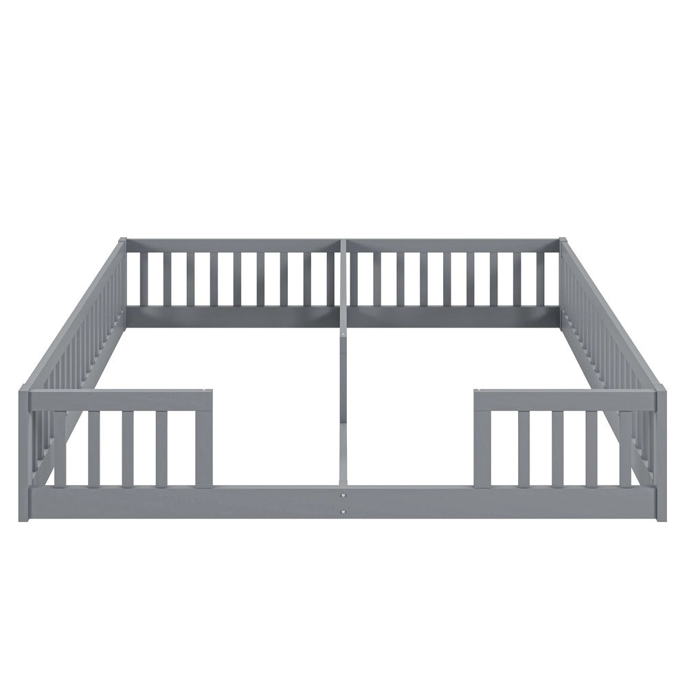 Letto a Castello Singolo per Bambini ¨C Xylo ¨C Pino Grigio 90x200 con Griglie di Sicurezza