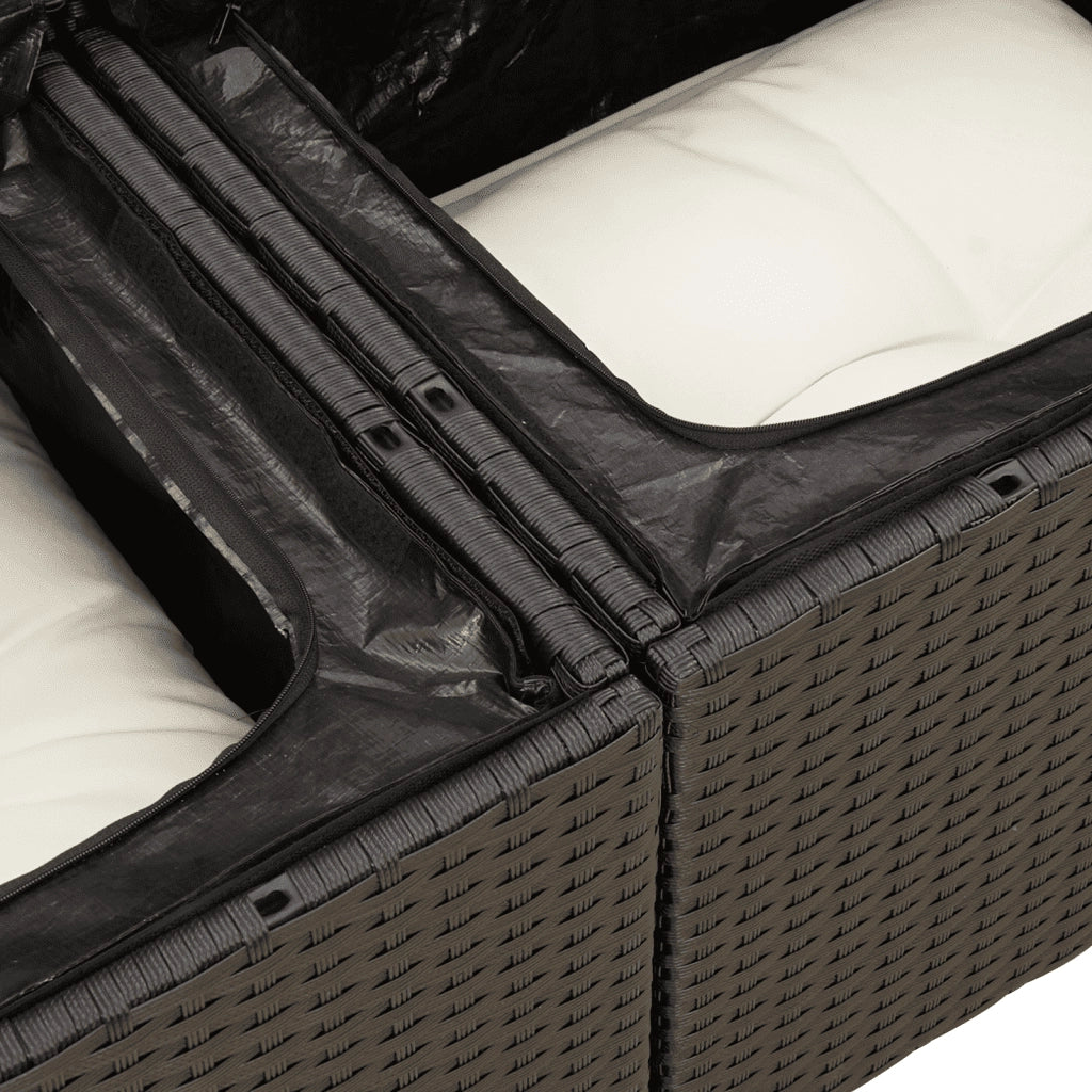 Set Divani da Giardino con Cuscini 7pz Nero Polyrattan 3258192