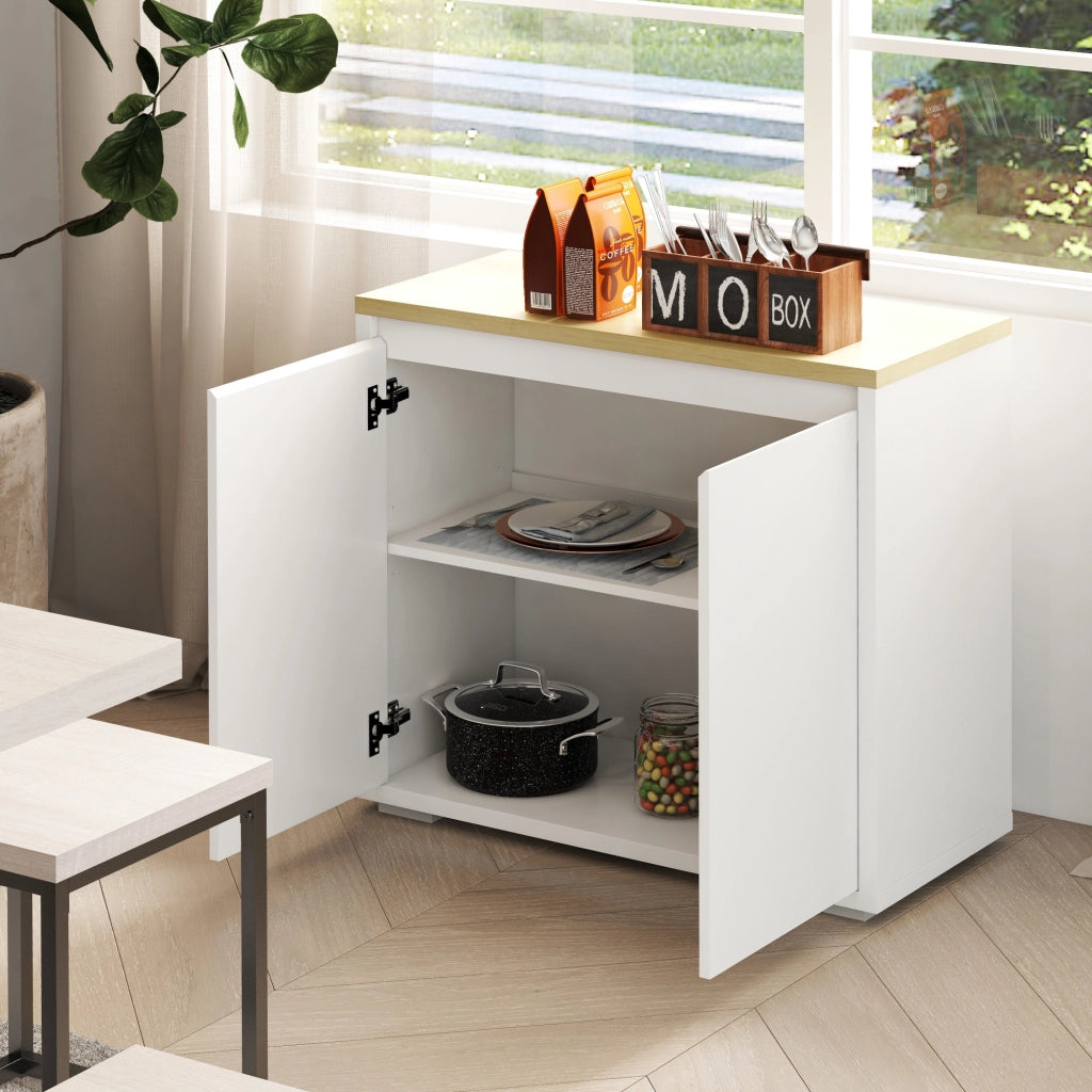Cassettiera Multiuso con Armadietto ¨C Zephmum ¨C Bianco 80x37x75 cm